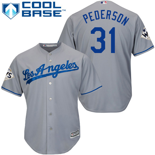 Dodgers #31 Joc Pederson Grey New Cool Base World Series Bound Stitched MLB Jersey